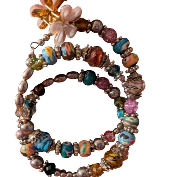 Jewelry - Bright colored beaded Stretch Wrap Around Bracelet